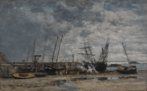 "Portrieux Harbor – Low Tide" by Eugène Boudin