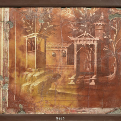 Fresco with an architectural landscape