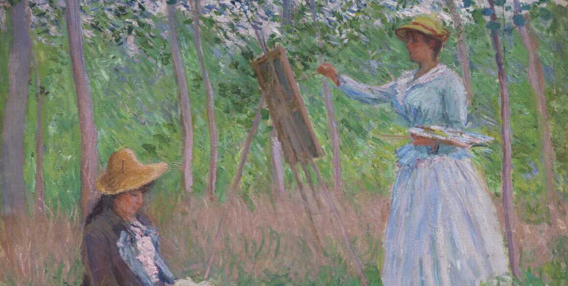 Claude Monet, In the Woods at Giverny: Blanche Hoschedé at Her Easel with Suzanne Hoschedé Reading, 1887, Los Angeles County Museum of Art, Mr. and Mrs. George Gard De Sylva Collection, photo © Museum Associates/LACMA