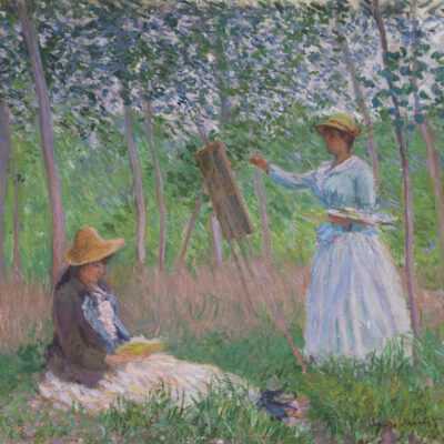 Claude Monet, In the Woods at Giverny: Blanche Hoschedé at Her Easel with Suzanne Hoschedé Reading, 1887, Los Angeles County Museum of Art, Mr. and Mrs. George Gard De Sylva Collection, photo © Museum Associates/LACMA