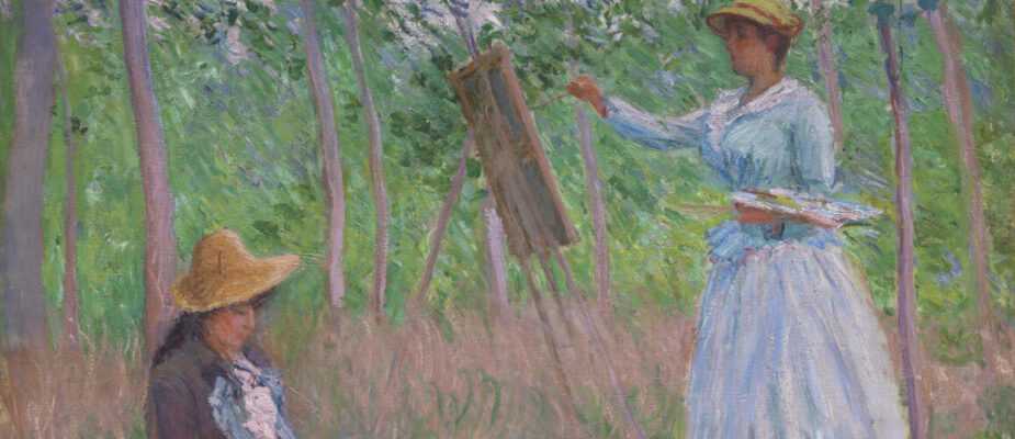 Claude Monet, In the Woods at Giverny: Blanche Hoschedé at Her Easel with Suzanne Hoschedé Reading, 1887, Los Angeles County Museum of Art, Mr. and Mrs. George Gard De Sylva Collection, photo © Museum Associates/LACMA