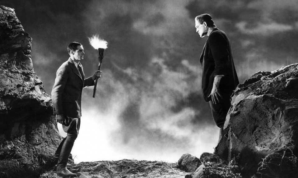 A film still from Frankenstein 1931