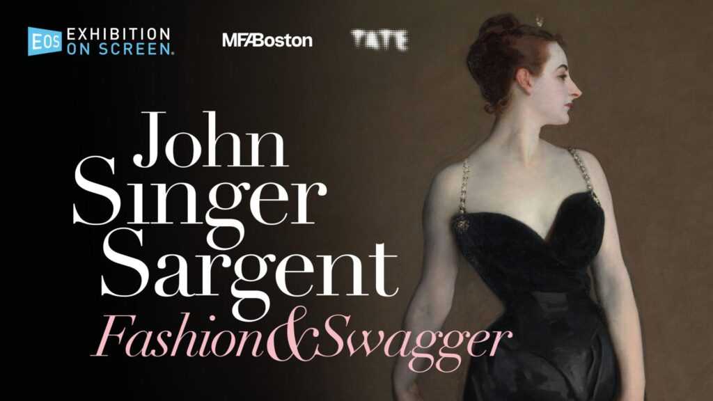 Promotional image for John Singer Sargent: Fashion and Swagger. Madame X (Madame Pierre Gautreau), 1883-84, (oil on canvas), - Sargent, John Singer (1856-1925). A woman in a black dress with her face turned in profile.