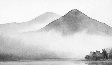 light and shadow mountain paintings