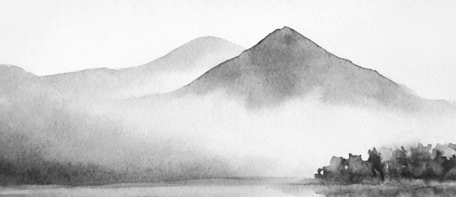 light and shadow mountain paintings