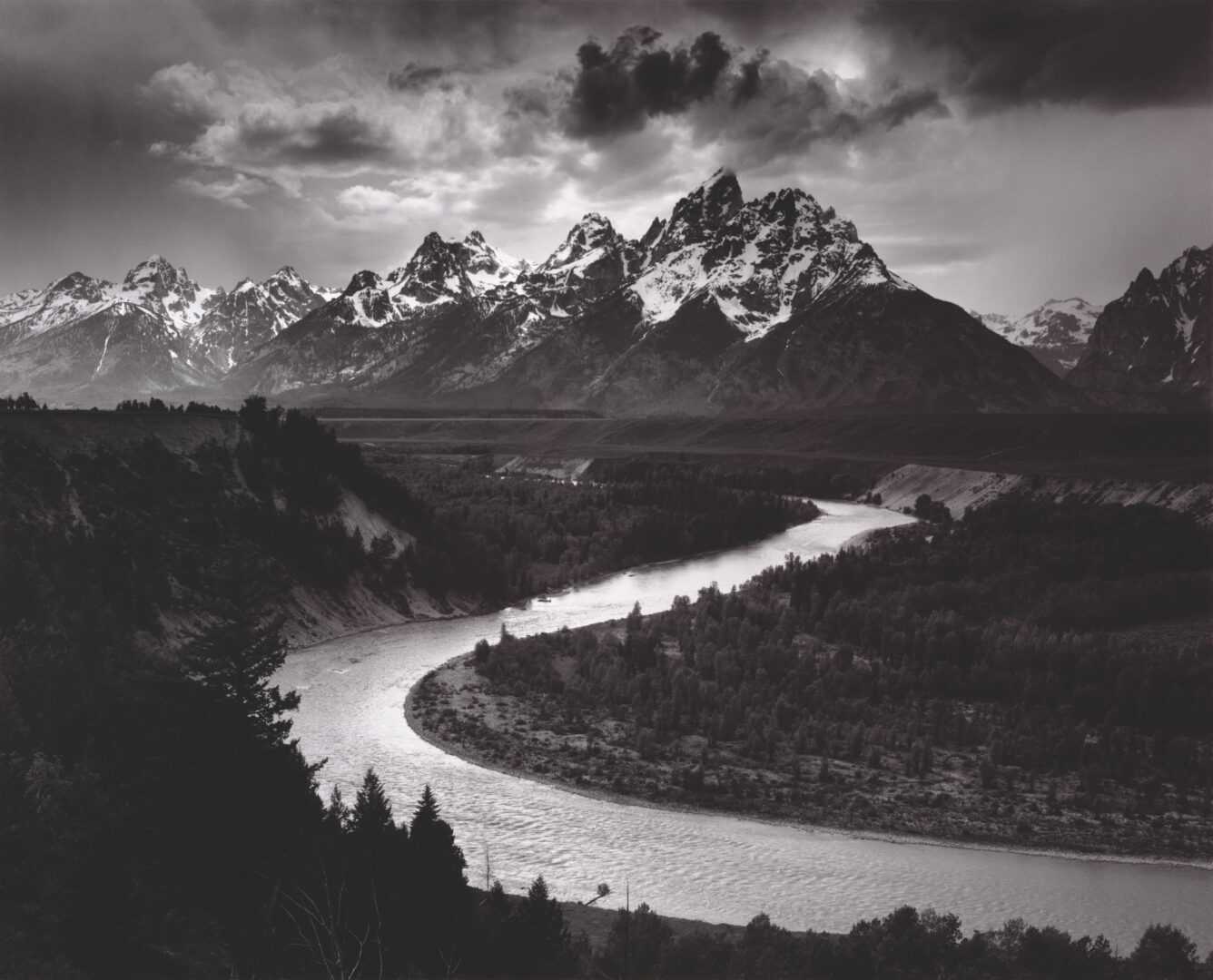 Ansel Adams, The Tetons and the Snake River, Grand Teton National Park, Wyoming, 1942, Center for Creative Photography, University of Arizona: Ansel Adams Archive, 76.562.2, © The Ansel Adams Publishing Rights Trust