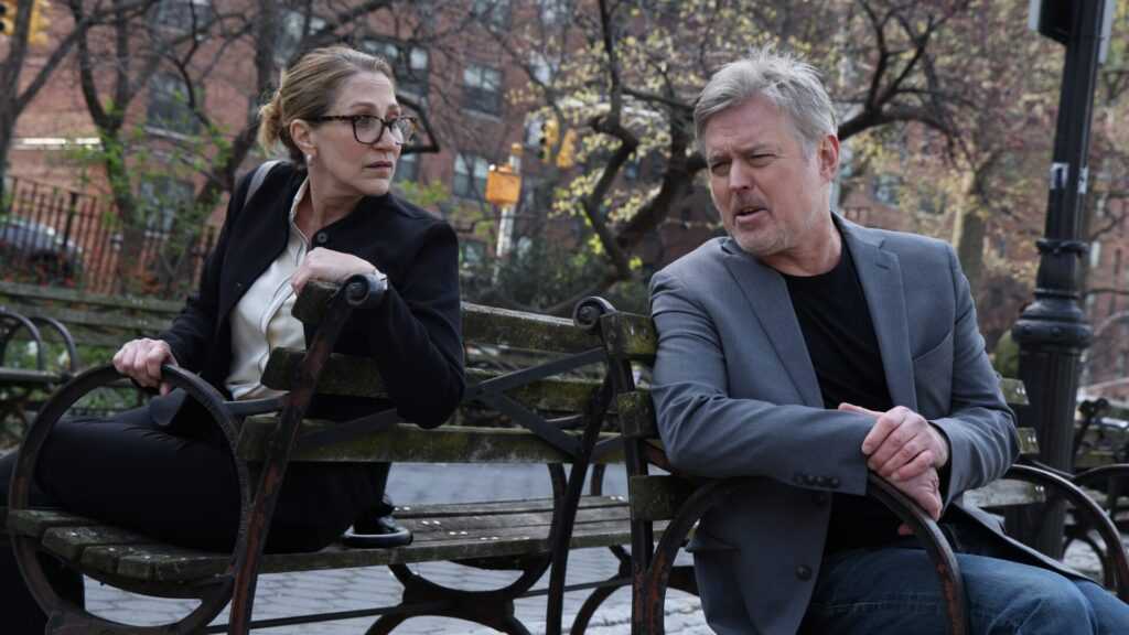 A film still from Hal Hartley's WHERE TO LAND