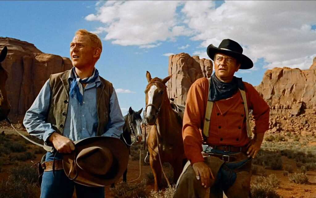 A film still from The Searchers