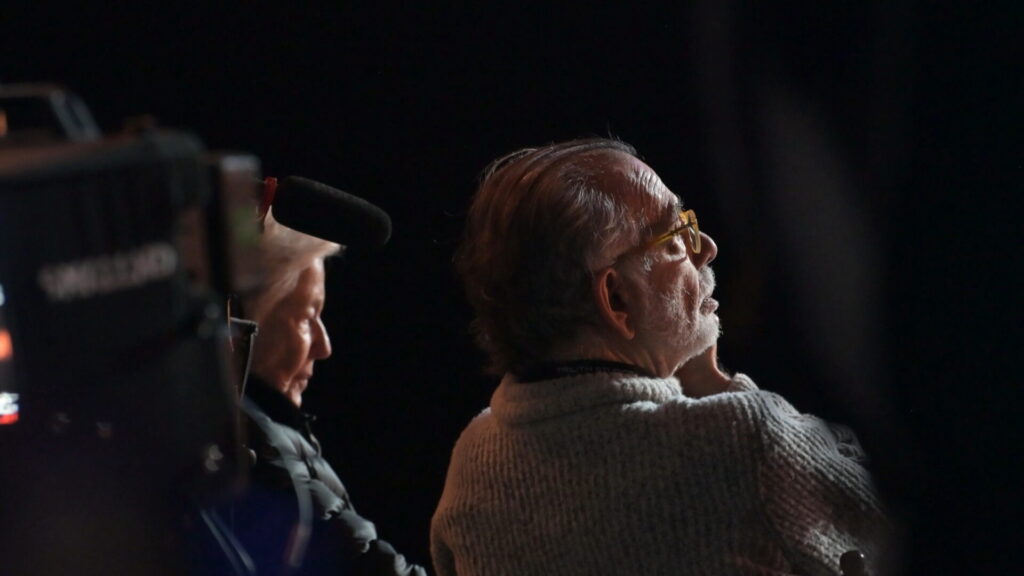 A film still from Megadoc