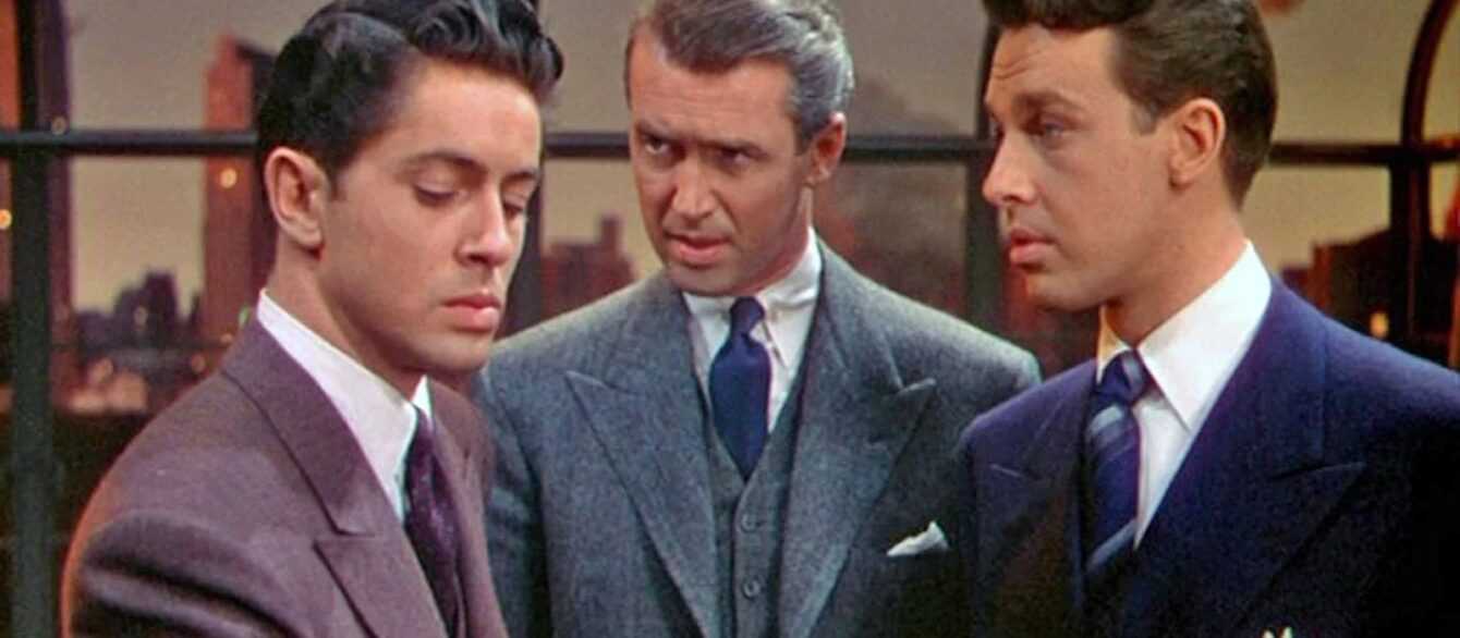 A film still from Alfred Hitchcock's Rope