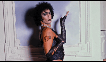 A film still from Strange Journey: The Story of Rocky Horror