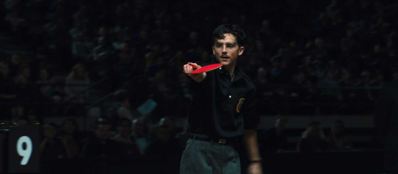 A film still from Marty Supreme