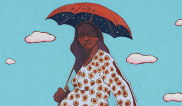 Grandmother Gestating Father and the Washita River Runs Ribbon-Like