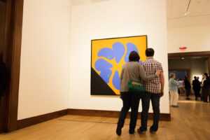 Visitors with Paul Reed's "No. 17" during "Matisse in His Time"
