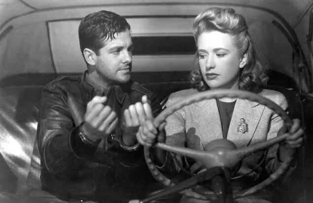 A film still from Alfred Hitchcock's Saboteur