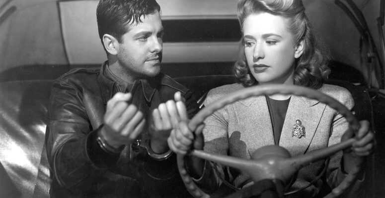 A film still from Alfred Hitchcock's Saboteur